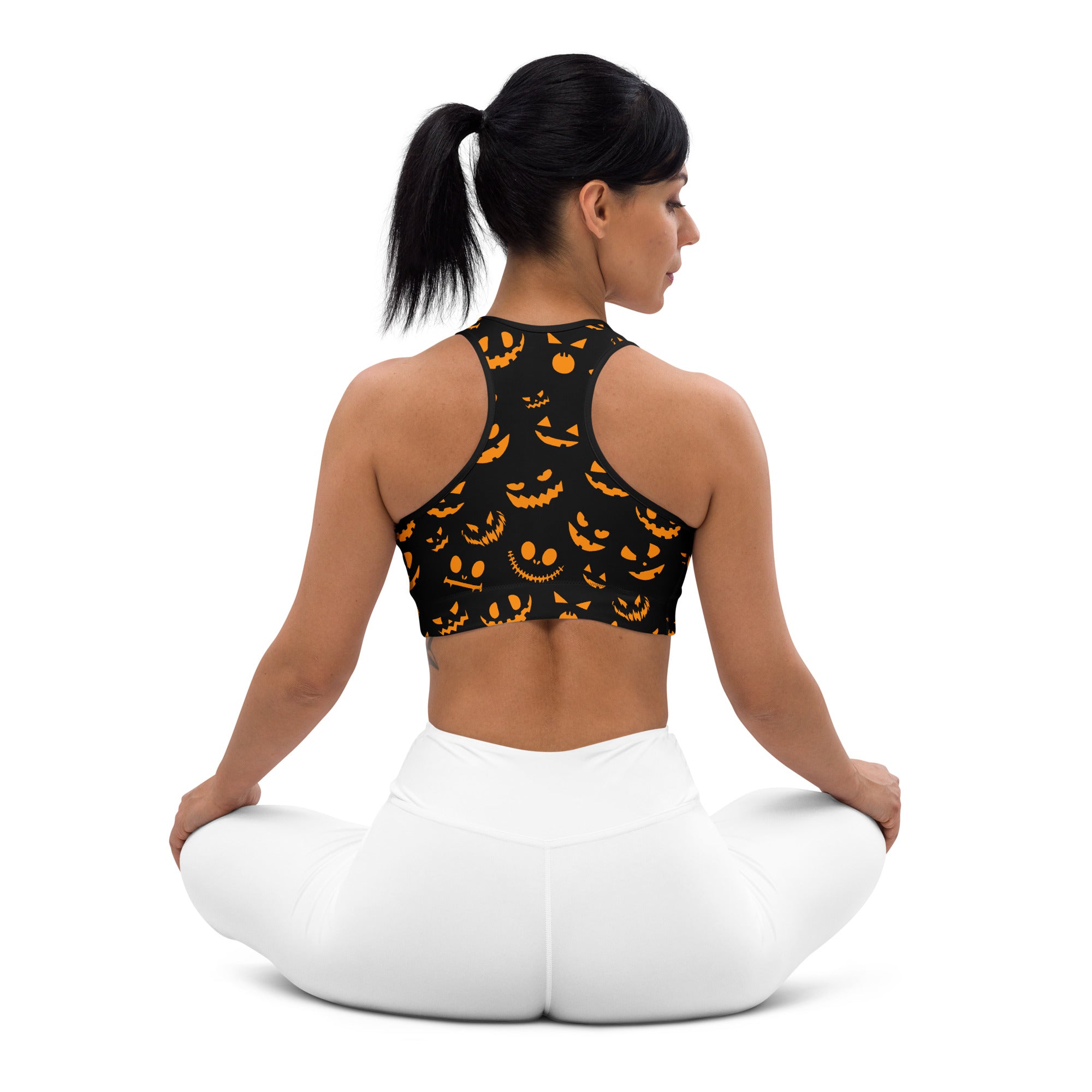Menacing Pumpkin Sports Bra